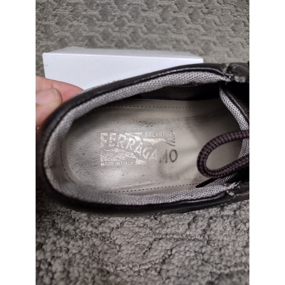 Salvatore Ferragamo Millie Leather Sneakers Brown Men's 9 EE‎ Italy Made - Picture 6 of 7